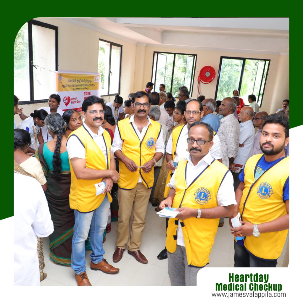 A PHOTO OF LION JAMES VALAPPILA PMJF Direct 318D AT THE Lions Club Heart Day Checkup Direct 318D.Lions Club India,Lions Club International,Lion Club Kerala.Featured by www.jamesvalappila.com and authored by Lion James Valappila PMJF