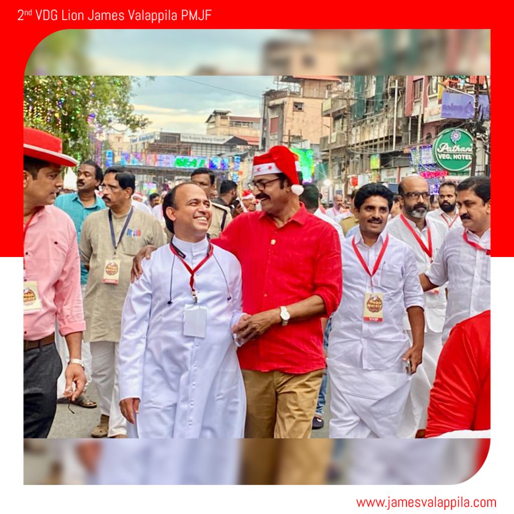 A photo of Lion James Valappila at Buon Natale 2022.Lions Club India, Lions Club International, Lion Club Kerala.Featured by www.jamesvalappila.com and authored by Lion James Valappila PMJF
