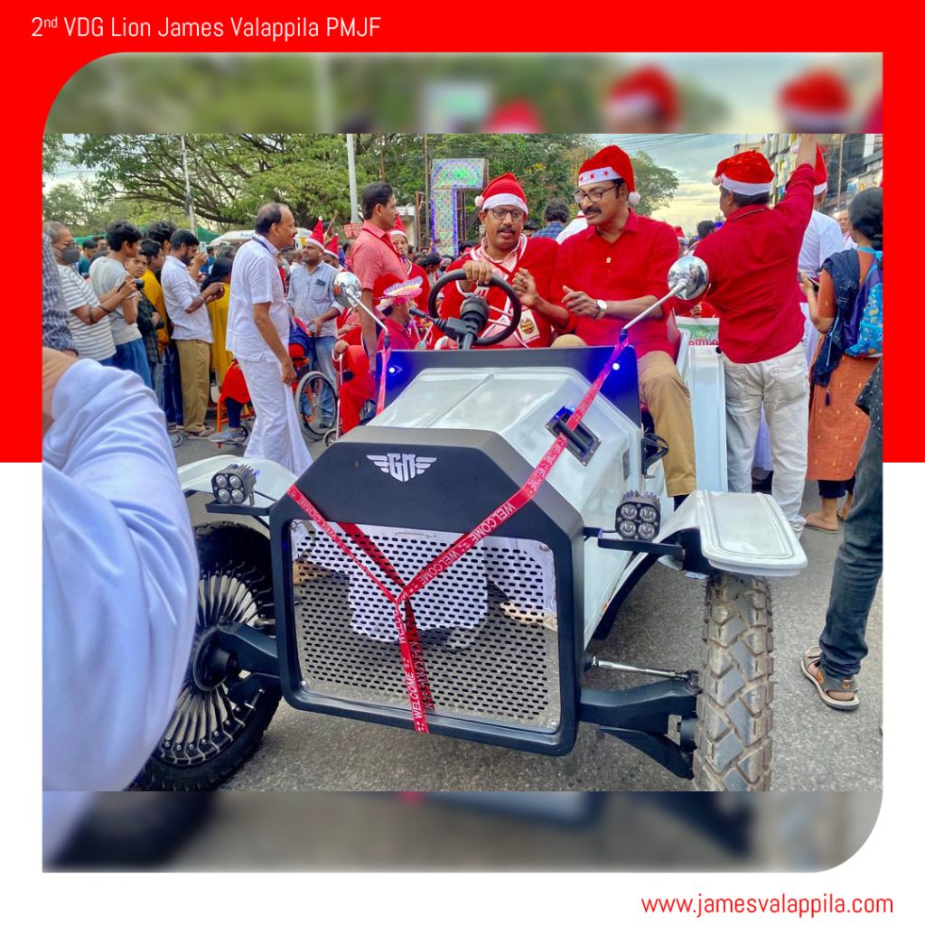 A photo of Lion James Valappila at Buon Natale 2022.Lions Club India, Lions Club International, Lion Club Kerala.Featured by www.jamesvalappila.com and authored by Lion James Valappila PMJF