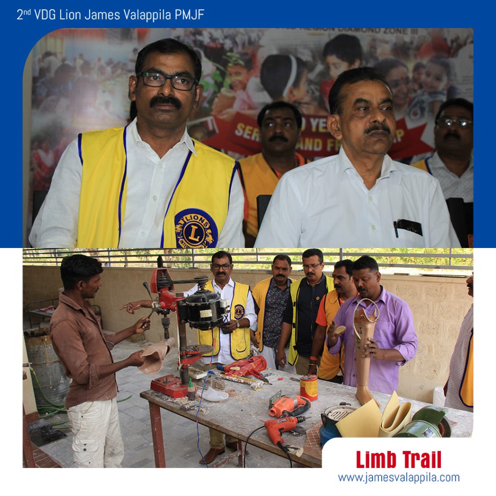 A photo of Lion James Valappila PMJF at the Lions Club Artificial Limb Trail.
Lions Club India,Lions Club International,Lion Club Kerala.Featured by www.jamesvalappila.com and authored by Lion James Valappila PMJF