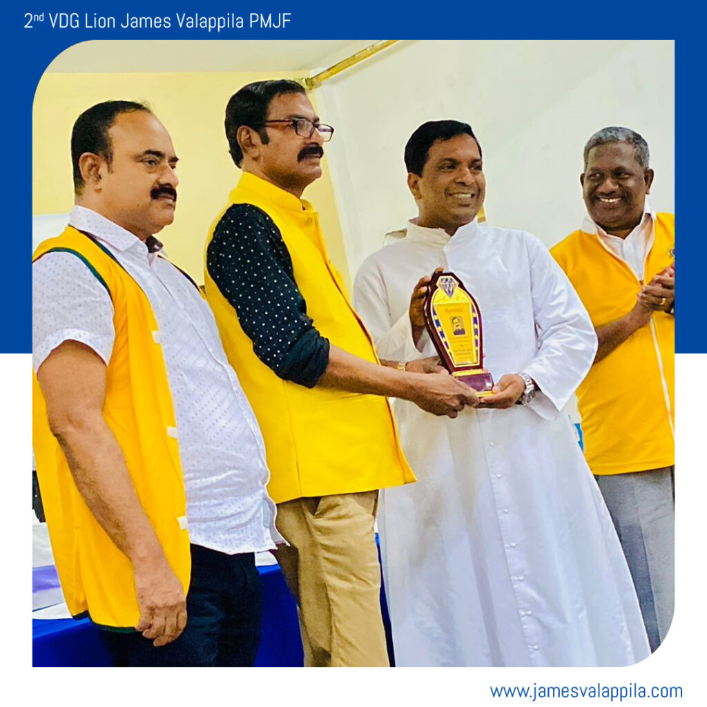 A photo of Lion James Valappila PMJF at the Lions Club Free Cancer test.Lions club project,
Lions Club India, Lions Club International, Lion Club Kerala.Featured by www.jamesvalappila.com and authored by Lion James Valappila PMJF