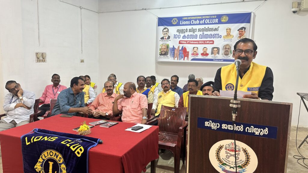 Photo of the Donation of 100 chairs to Viyyur Central Jail.Lions club project,
Lions Club India, Lions Club International, Lion Club Kerala.Featured by www.jamesvalappila.com and authored by Lion James Valappila PMJF