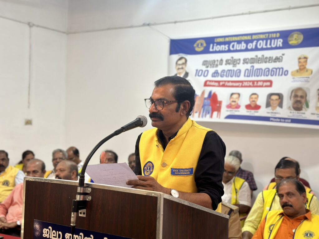 Photo of the Donation of 100 chairs to Viyyur Central Jail.Lions club project,
Lions Club India, Lions Club International, Lion Club Kerala.Featured by www.jamesvalappila.com and authored by Lion James Valappila PMJF