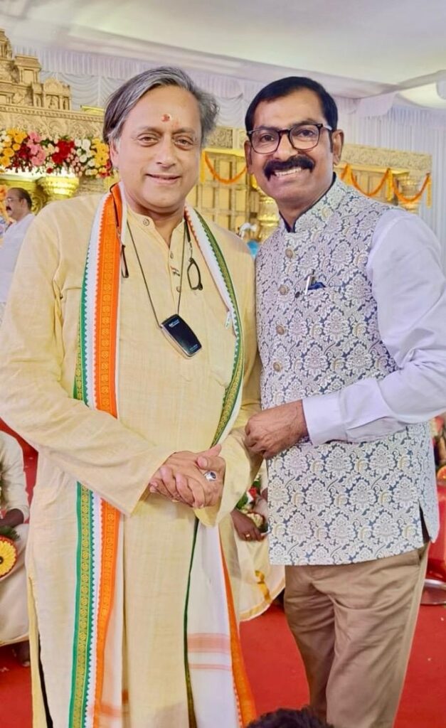 Photo of Sasi Tharoor and Lion James Valappila at Social wedding of tribes.Lions club project,
Lions Club India, Lions Club International, Lion Club Kerala.Featured by www.jamesvalappila.com and authored by Lion James Valappila PMJF