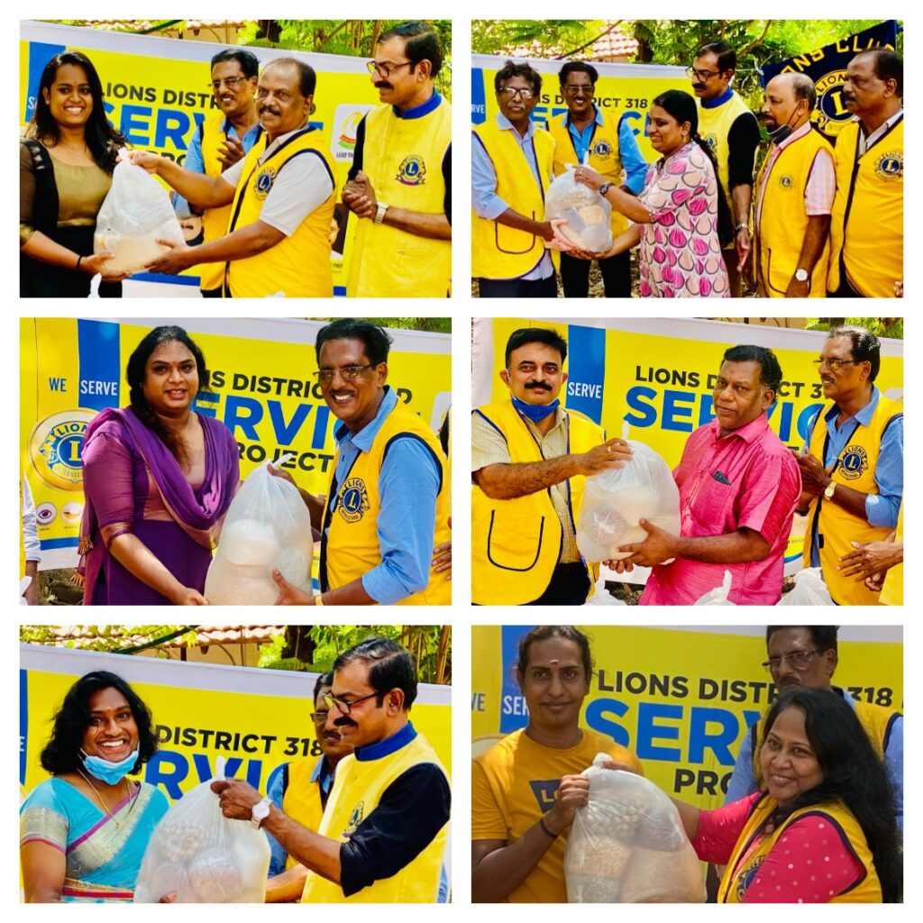 Photo of Lions Nutrition Kit Distribution to HIV Transgenders as the 831st Lions Relieving Hunger Project by The Lions Club of Thrissur City.Lion Club Kerala.Featured by www.jamesvalappila.com and authored by Lion James Valappila PMJF