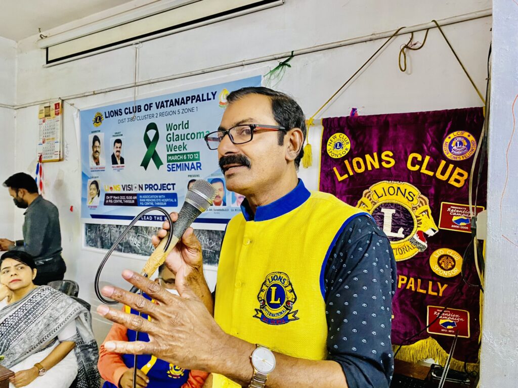 Photo of Lions World Glaucoma Week observed by Lions Club of Vatanappally as a part of the Lions Vision Project.Lion Club Kerala.Featured by www.jamesvalappila.com and authored by Lion James Valappila PMJF