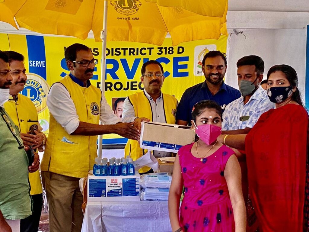 Photo of Lions sanitizer distribution which belongs to one of the Lions Club Services
