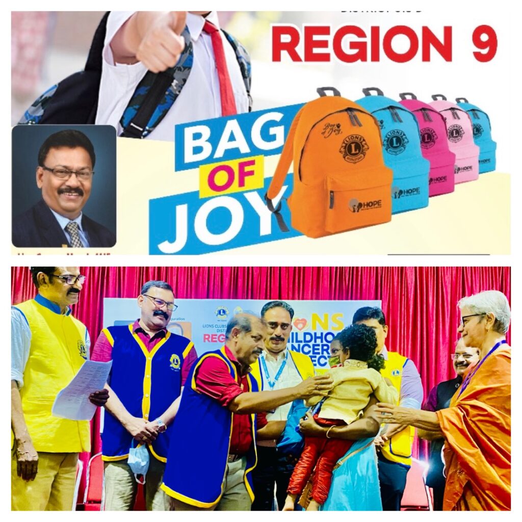 Photo of Lions Bag of Joy Project which is a sub project of Lions Childhood Cancer Project.Lion Club Kerala.Featured by www.jamesvalappila.com and authored by Lion James Valappila PMJF