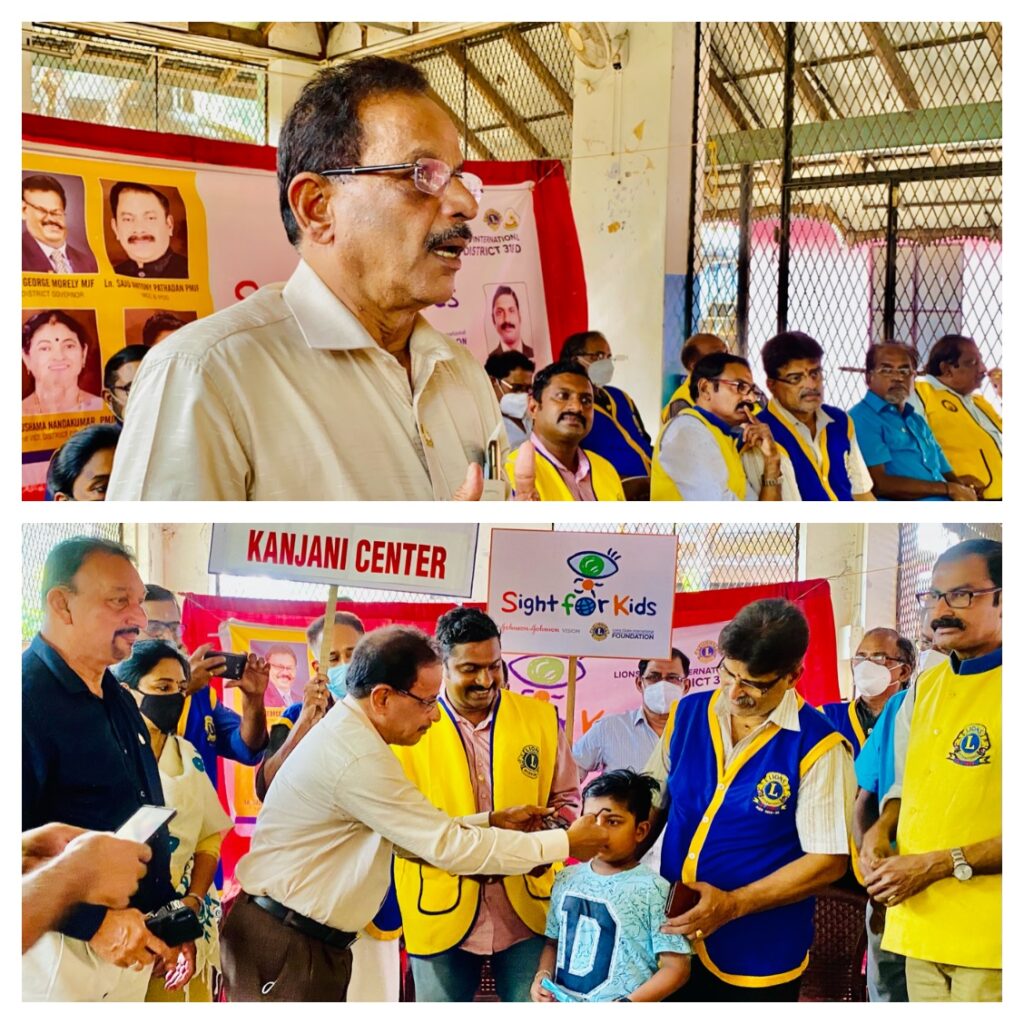 Photo of Spectacle Distribution done through the Lions Sight For Kids by Lions Club of Anthikkad which is a part of Lions Vision Project .Lion Club Kerala.Featured by www.jamesvalappila.com and authored by Lion James Valappila PMJF.