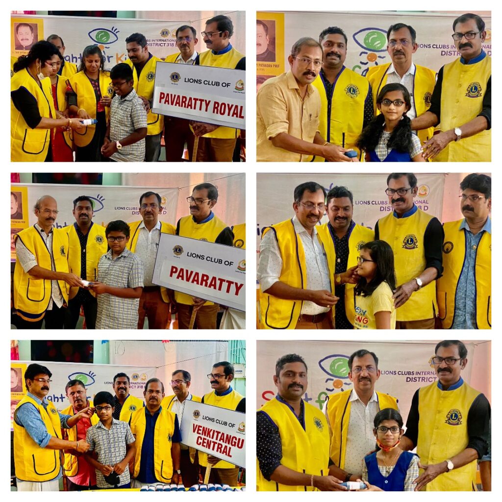 Photo of Spectacle Distribution done through Lions Sight For Kids by Lions Club of Pavaratty Royal which is a part of Lions Vision Project..Lion Club Kerala.Featured by www.jamesvalappila.com and authored by Lion James Valappila PMJF.