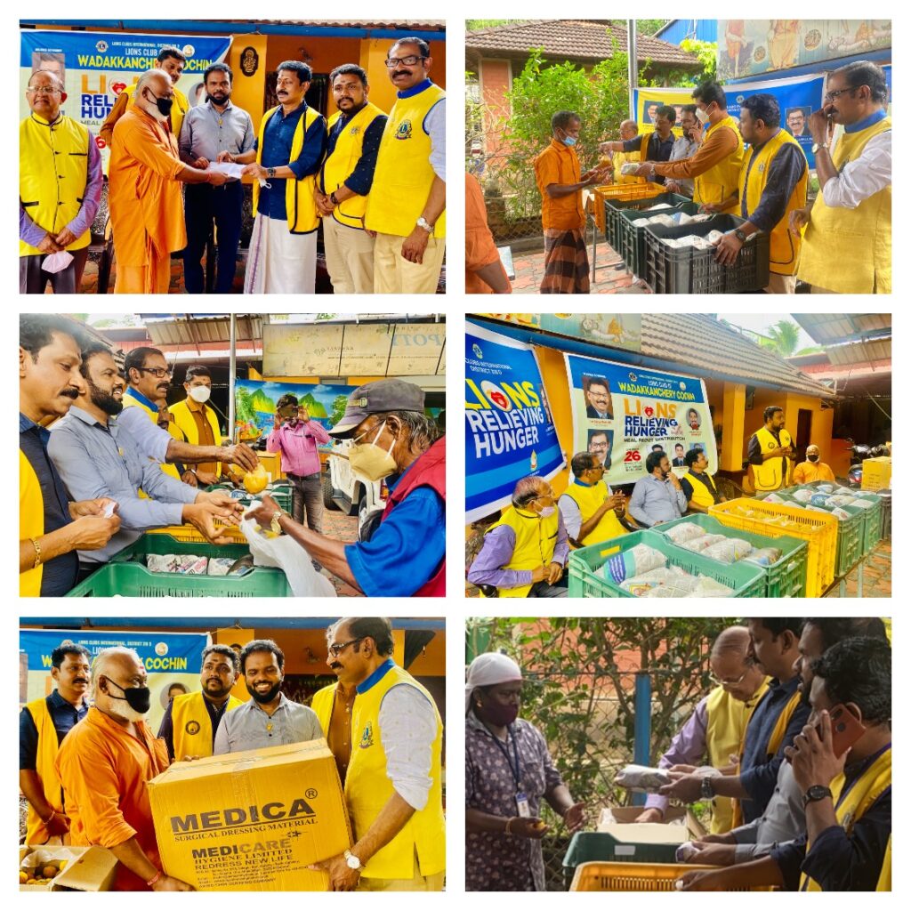 photo of the 535th Lions Relieving Hunger Project Project Meal Packet Distribution by Lions Club of Wadakkanchery Cochin.Lion Club Kerala.Featured by www.jamesvalappila.com and authored by Lion James Valappila PMJF