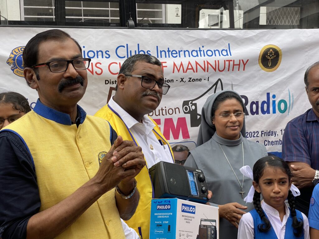 Photo of Lions FM Distribution in School by Lions Club of Mannuthy as a part of the Lions Adoption of School which is a service for students