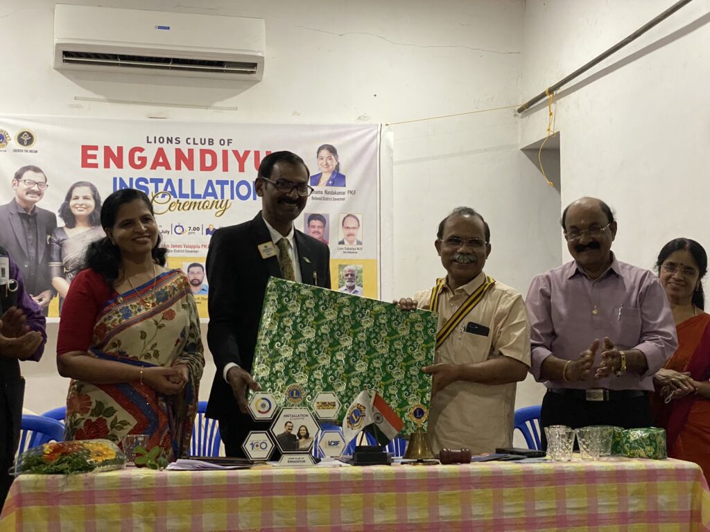 Photo of Lions Installation Ceremony at Engandiyur .Lion Club Kerala.Featured by www.jamesvalappila.com and authored by Lion James Valappila PMJF