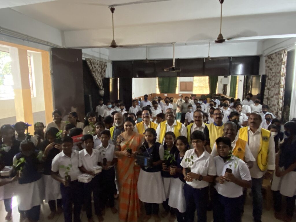 Photo of Lions FM Distribution, Lions First aid Kids Distribution and Lions Saplings Distribution as a part of Lions Service Project