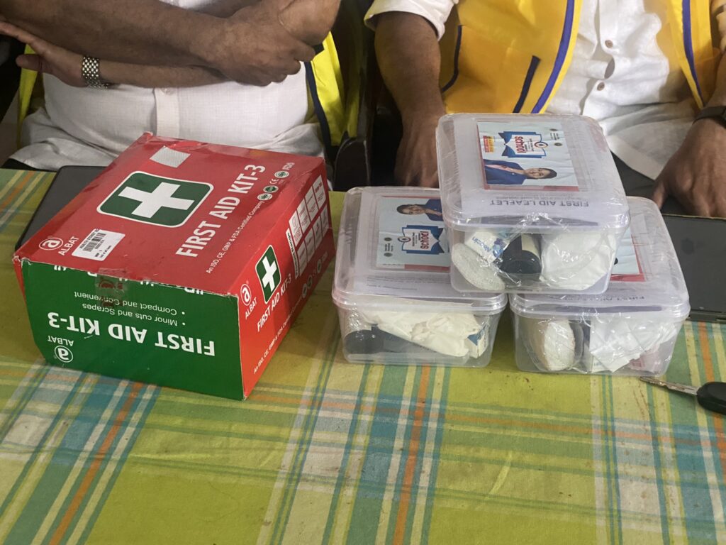 Photo of Lions FM Distribution, Lions First aid Kids Distribution and Lions Saplings Distribution as a part of Lions Service Project