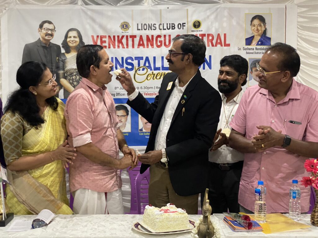 Photo of Lions Club Venkitangu Installation Ceremony.Lion Club Kerala.Featured by www.jamesvalappila.com and authored by Lion James Valappila PMJF
