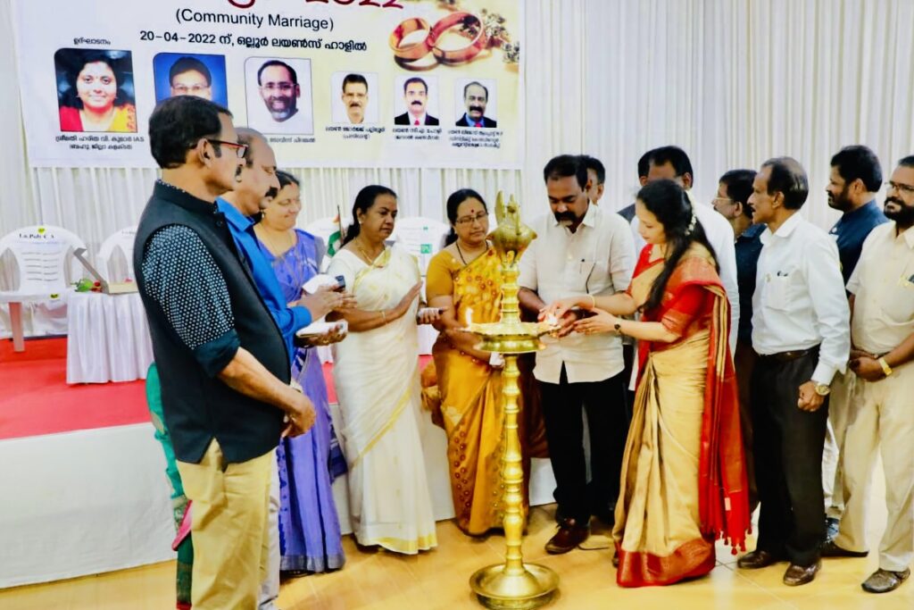 Photo of Lions Community Marriage through Lions Mangalyam Project 2022 by Lions Club of Ollur.Lion Club Kerala.Featured by www.jamesvalappila.com and authored by Lion James Valappila PMJF.