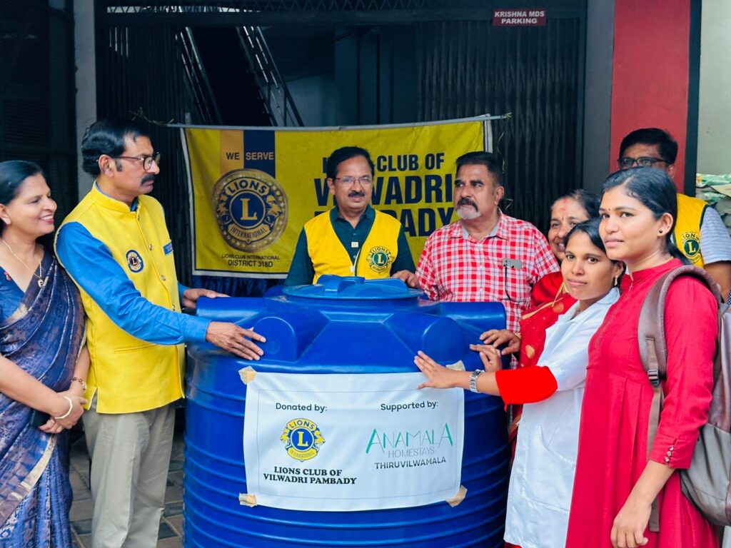 Photo of Lions Club Water tank donation, Lions Club Sewing Machine donation, and Lions Support for Cancer & Kidney patients by Lions Club of Vilwadri Pambady as Lions Club Kerala Services.Lion Club Kerala.Featured by www.jamesvalappila.com and authored by Lion James Valappila PMJF