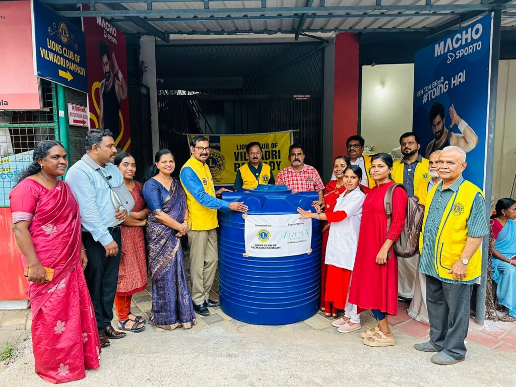 Photo of Lions Club Water tank donation, Lions Club Sewing Machine donation, and Lions Support for Cancer & Kidney patients by Lions Club of Vilwadri Pambady as Lions Club Kerala Services.Lion Club Kerala.Featured by www.jamesvalappila.com and authored by Lion James Valappila PMJF