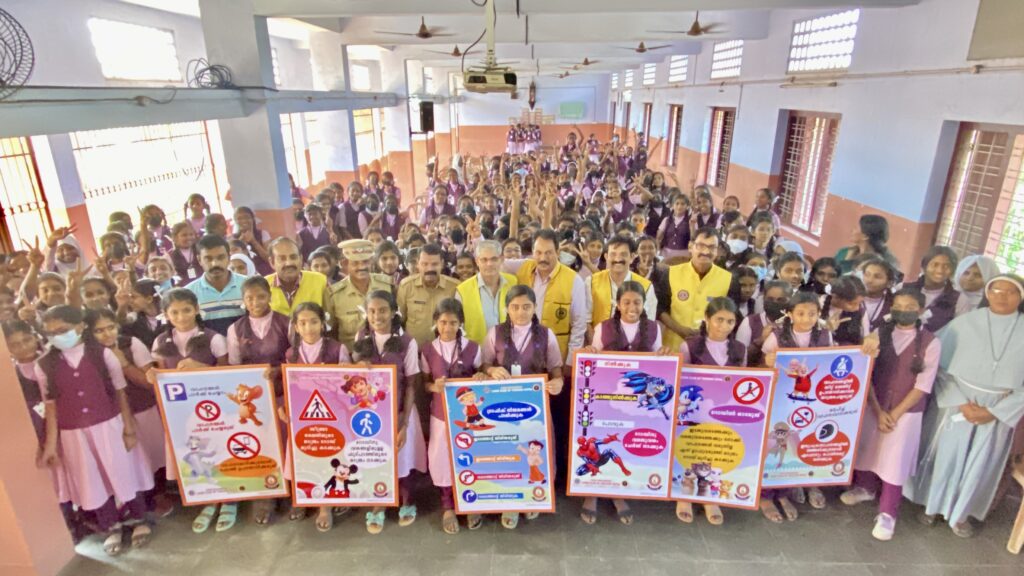 Image of The Lions Club of Trichur Royal conducted National Road Safety Week Projects, guided by Lion James Valappila PMJF, District 318D, fostering safety and awareness for a safer community.Lions Club Project ,District 318d,Lions District 318d,
Lions Club India
Lions Club India,
Lions Club Kerala,
Lions Club Activities Project,Lions Childhood Cancer Project,
Lions Club Environment Project,
Lions Vision ProjectLion Club Kerala.Featured by www.jamesvalappila.com and authored by Lion James Valappila PMJF
