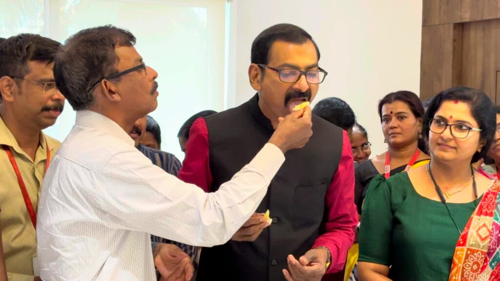 image of The Birthday celebration of District Governor James Valappila PMJF at Valappila Communications ,honoring his leadership and contributions with joy. Lions Club International Hunger Projects