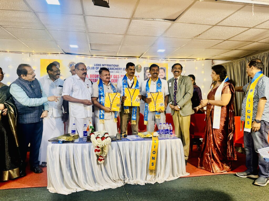 image of The Installation & Induction Ceremony of the Lions Club of Wadakkanchery (Cochin) in Lions International District 318D, Region 7, Zone 1 marked the beginning of a new service year, welcoming new office bearers and members who are committed to living the Lions motto, "We Serve."Lions Club International Hunger Projects