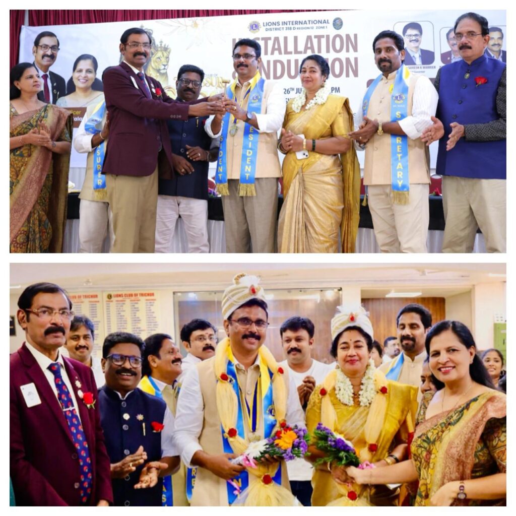 image of  The Lions Club of Thrissur Kings proudly conducted its Installation and Induction Ceremony at the Thrissur Lions Hall,